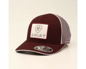 Ariat Men's Flex Fit 110 with White Patch Logo and Mesh Back Cap