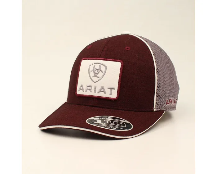 Logo Mesh Back Ariat 110 Cap Men\'s Shoe - Patch College White with and Fit Shop Flex