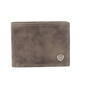 Ariat Men's Shield Concho Grey Bifold Wallet