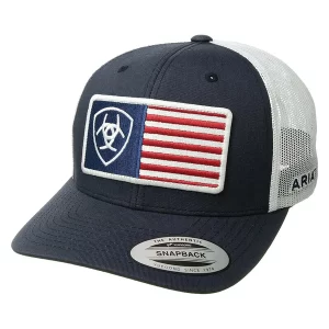 Ariat USA Flag Patch Navy Snapback Ball Cap